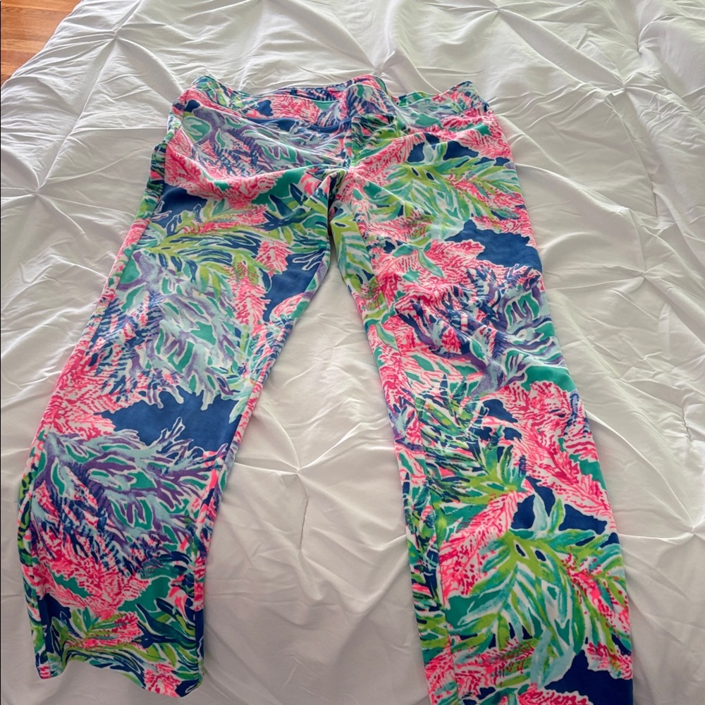 Lilly Pulitzer Multicolor Tropical Print Pants Sz Large NWT